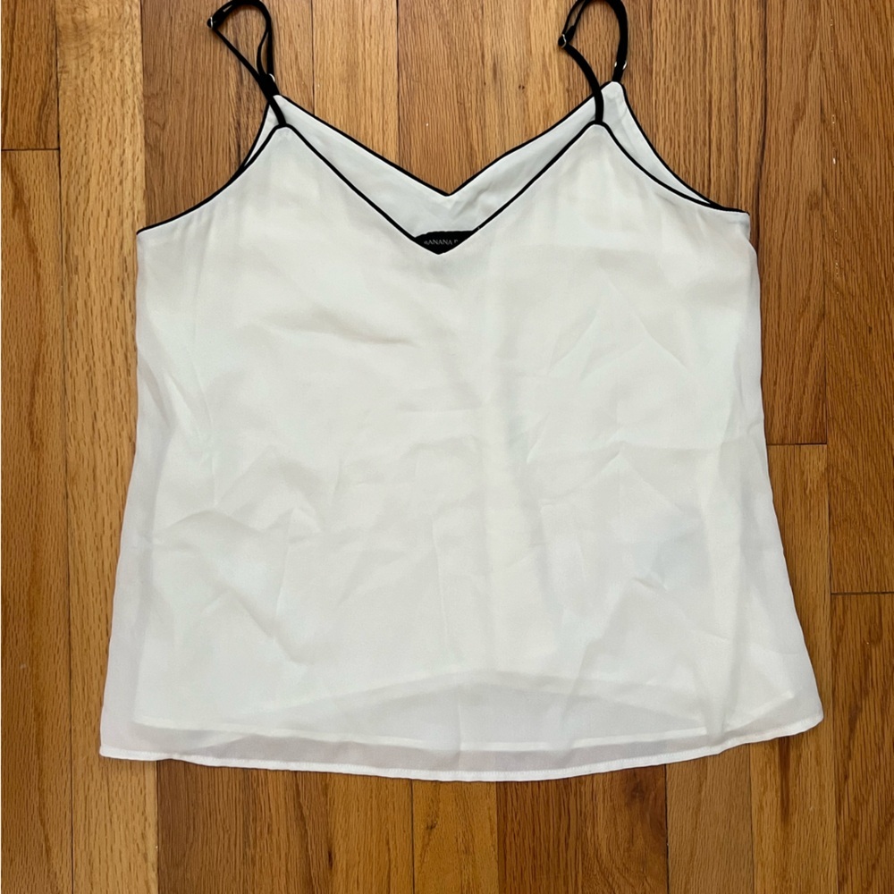 Banana Republic White Cami With Black Trim Size XS